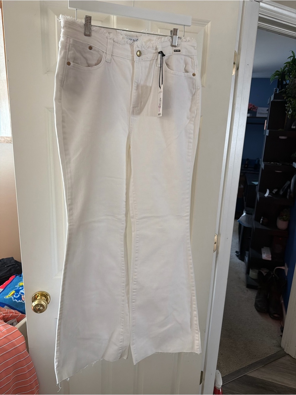 Judy Blue High-Rise White Flared Jeans
